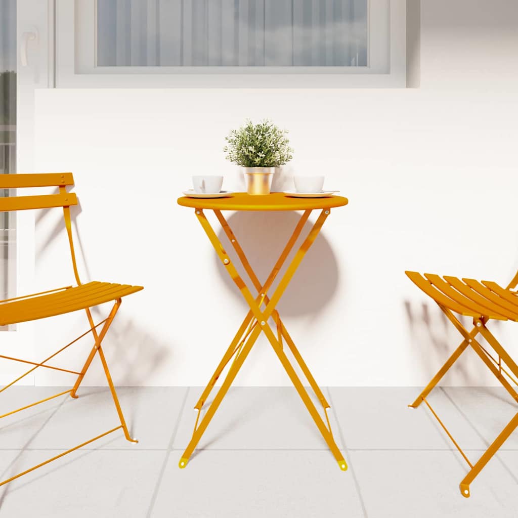 Bistrotisch Weiß Ø 50 x 71 cm Pulverbeschichteter Stahl