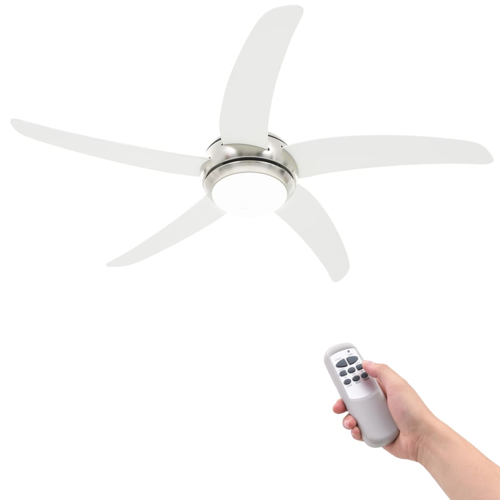 Deckenventilator mit Licht und Fernbedienung Ø 130 cm Weiß