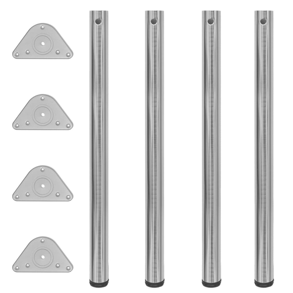 4x höhenverstellbares Tischbein Chrom 710 mm