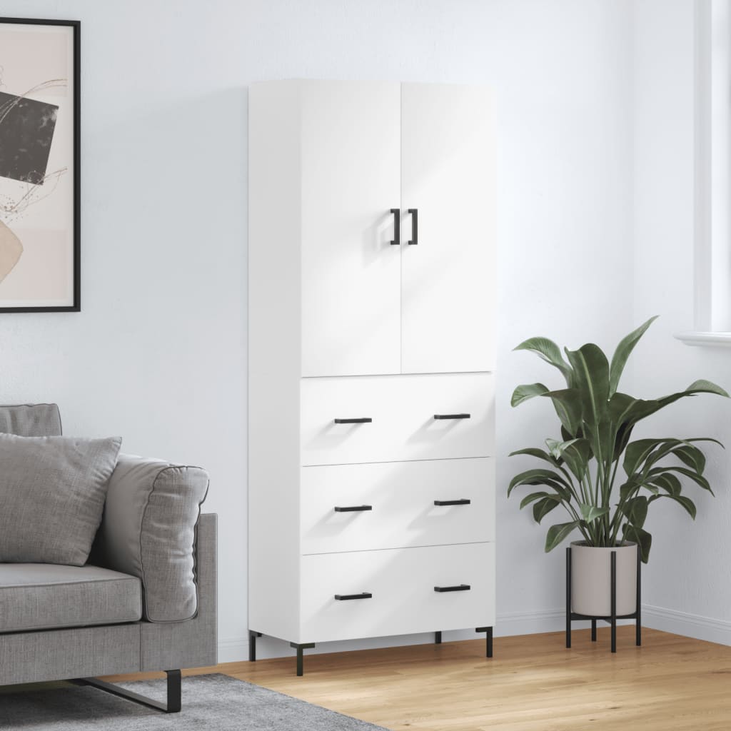 Highboard Betongrau 69,5x34x180 cm Holzwerkstoff