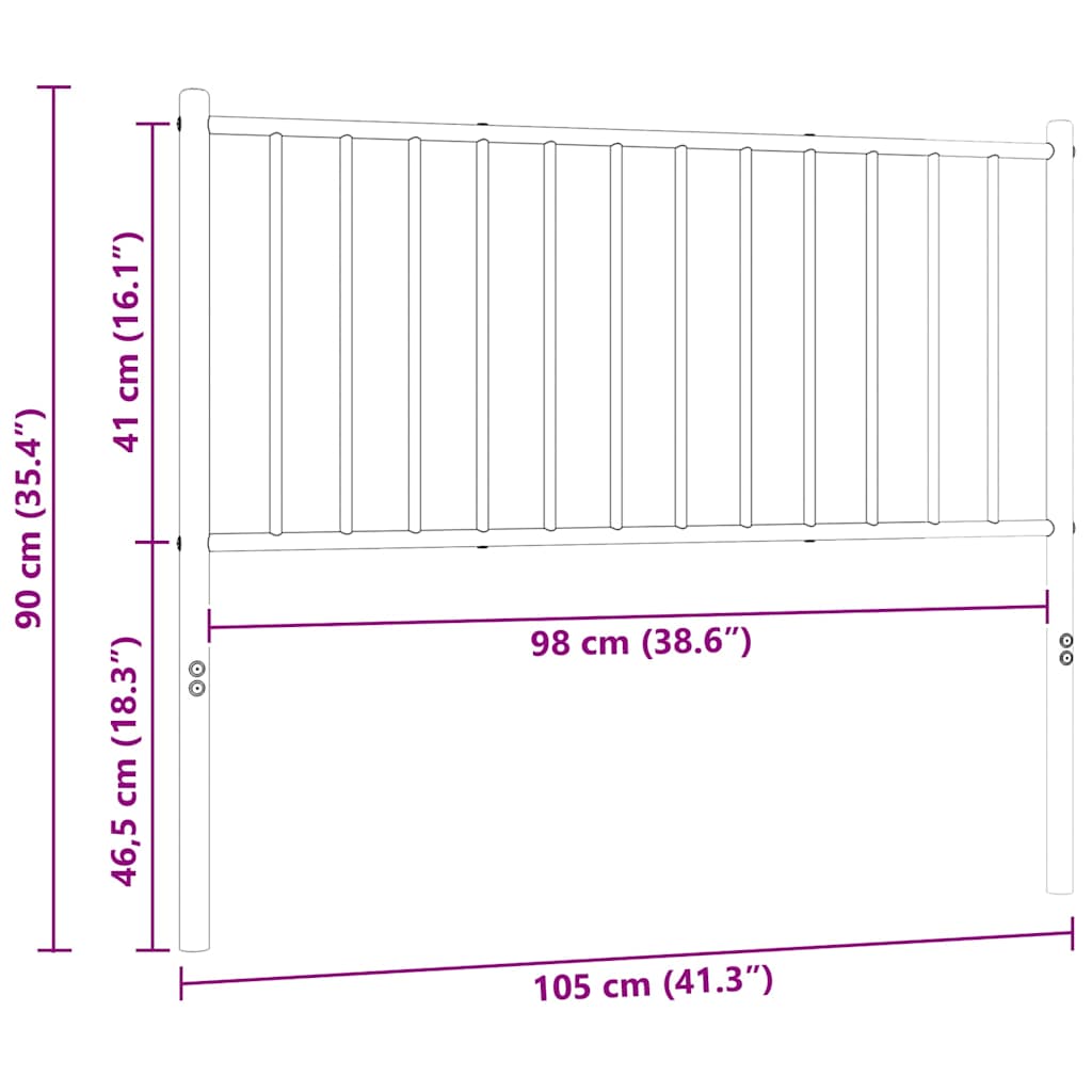 Ersatz-Kopfteil Metall Schwarz 75 cm