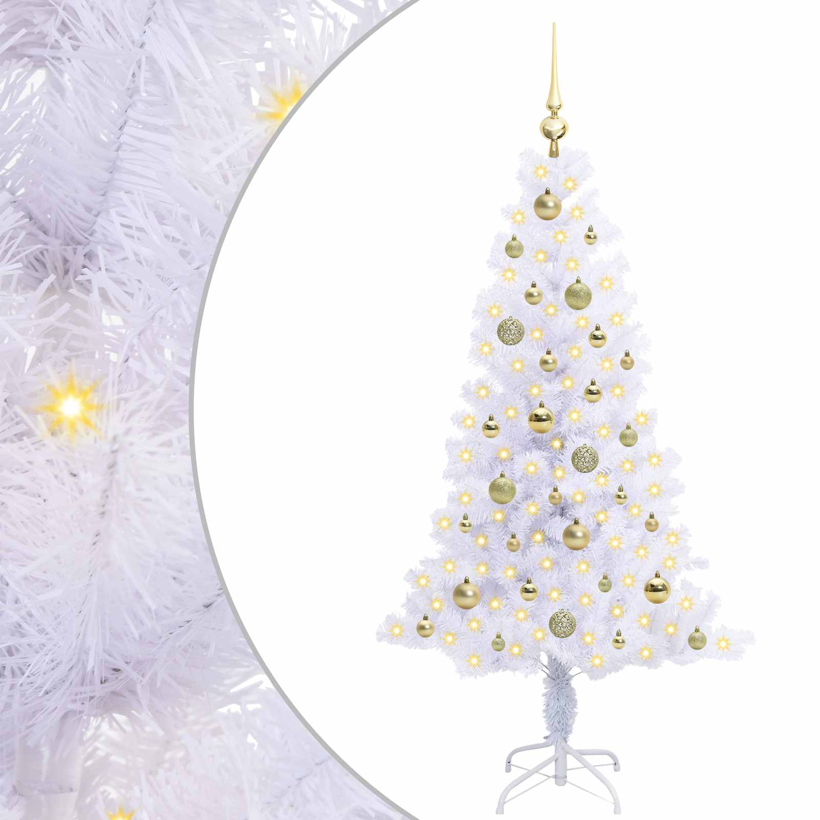Künstlicher Weihnachtsbaum Weiß 120 cm PVC und Stahl