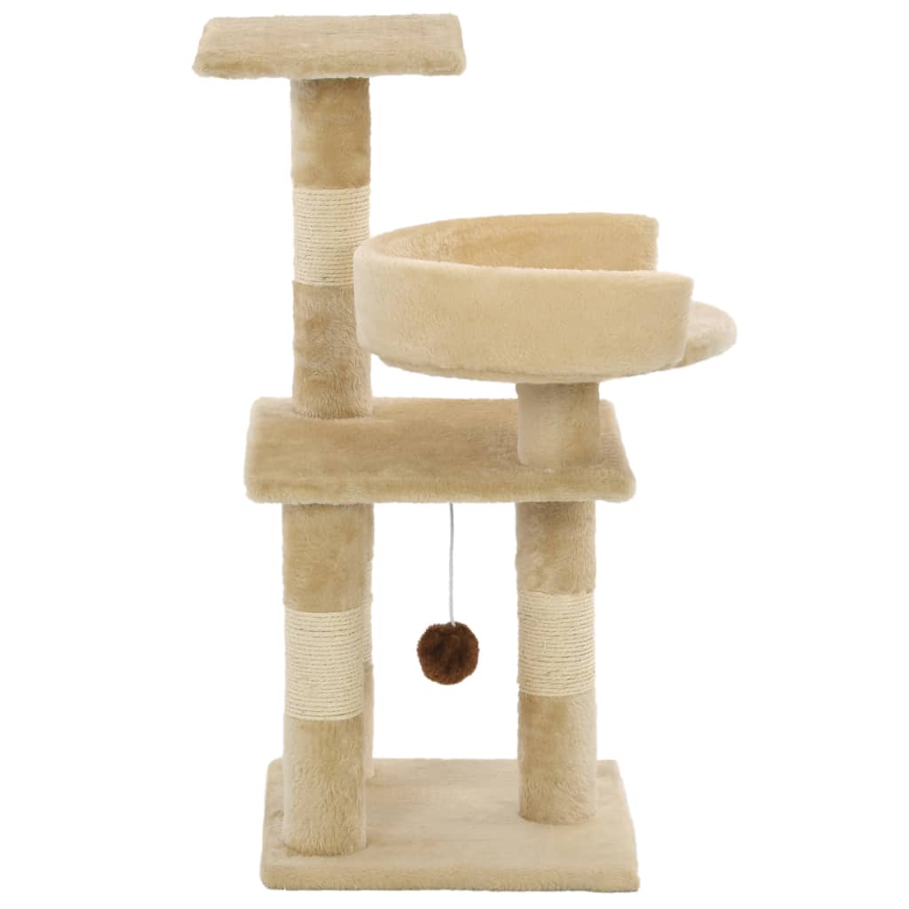 Katzen-Kratzbaum mit Sisal-Kratzsäulen 65 cm Grau