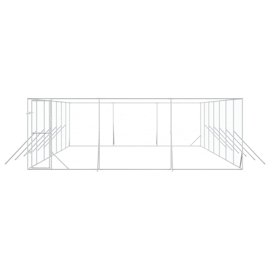 Outdoor-Hundezwinger Silbern 2x2x2 m Verzinkter Stahl