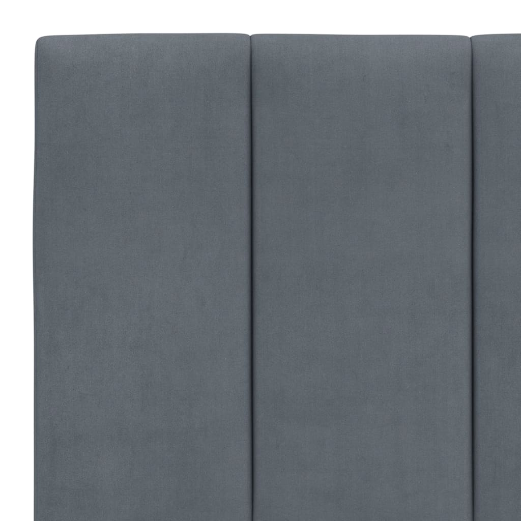 Bett mit Matratze "Hanko" Hellgrau 80x200 cm Samt