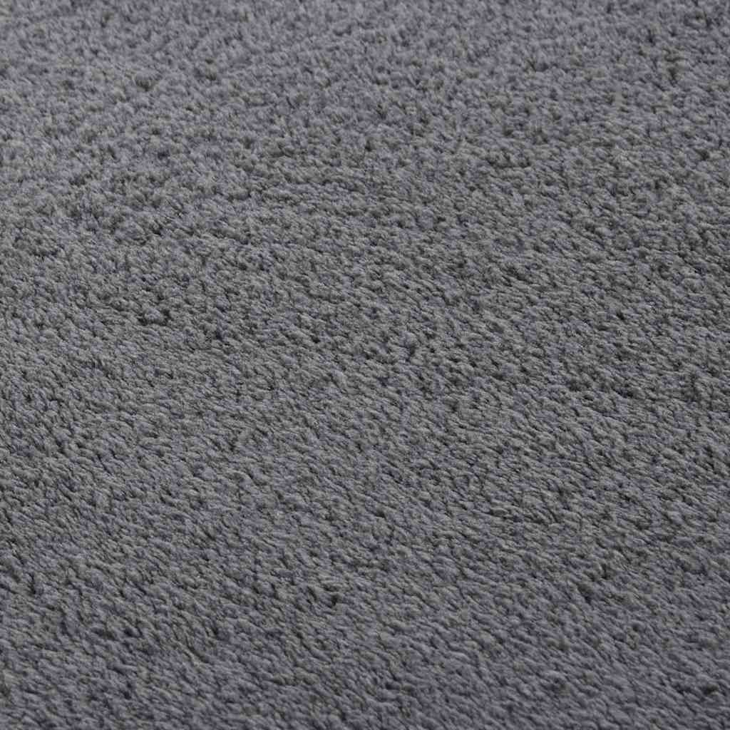 Teppich Waschbar Flauschig Kurzflor 160x230 Rutschfest Schwarz