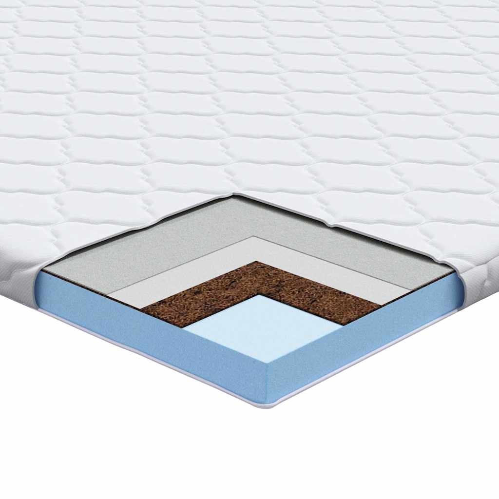 Kokosnuss Topper Weiß 70 x 200 cm Jacquard-Stoff