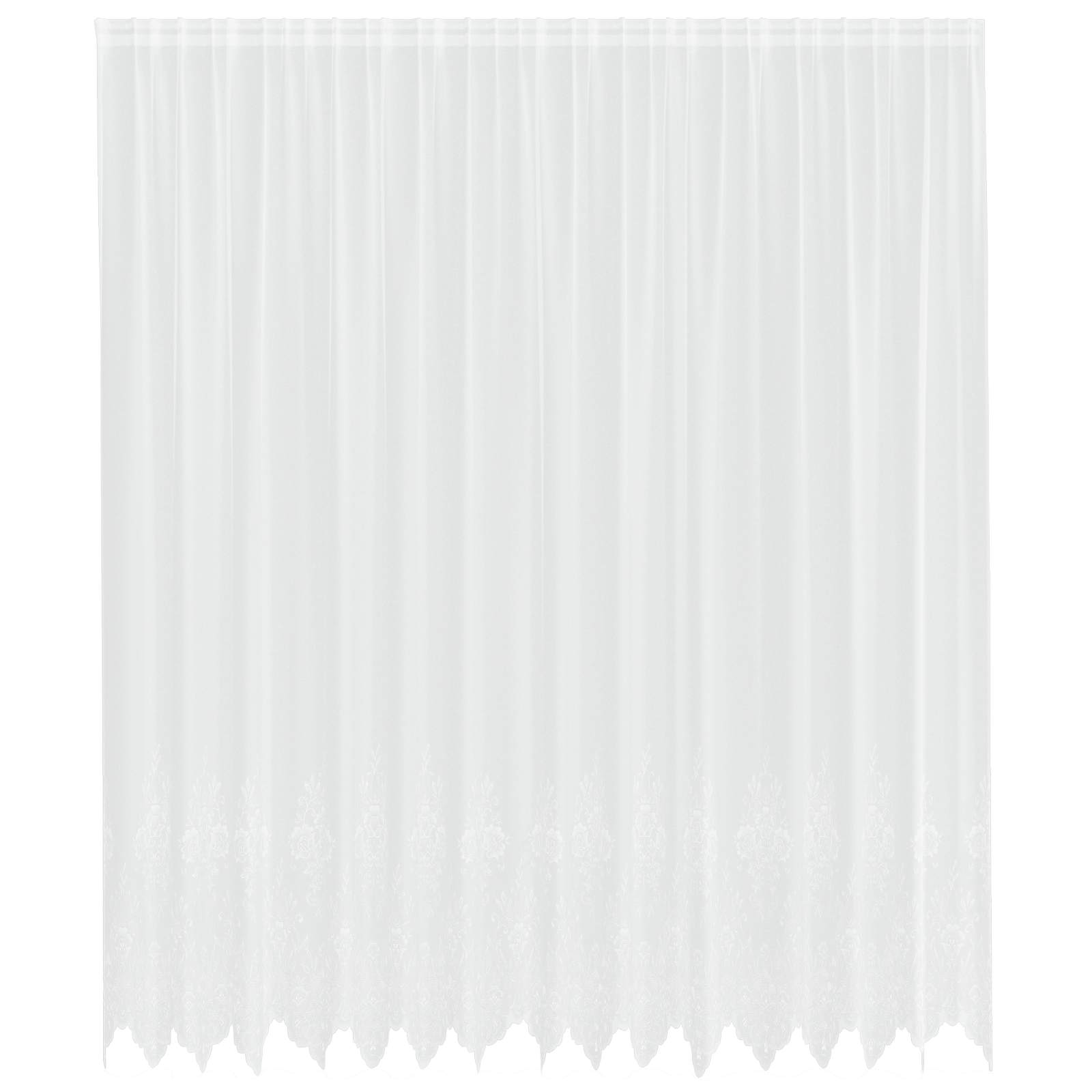 Spitzenvorhang mit Vorhängen Floral Weiß 80 x 150 cm Polyester