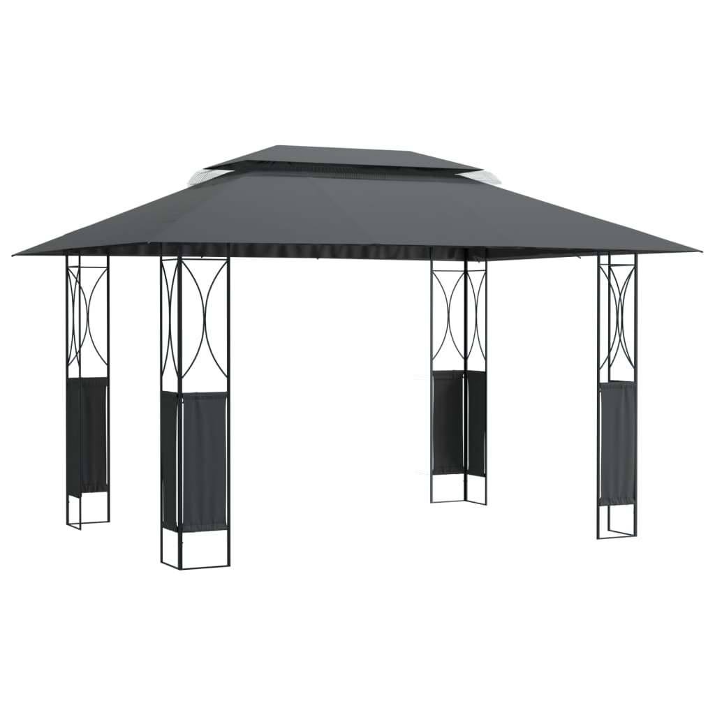 Pavillon mit Dach Anthrazit 300x300x270 cm Stahl
