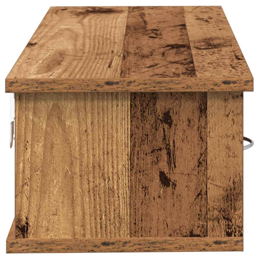 Wand-Schubladenregal Weiß 60x26x18,5 cm Holzwerkstoff
