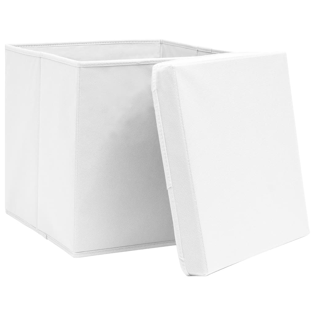 Aufbewahrungsboxen mit Deckeln 10 Stk. 28x28x28 cm Schwarz