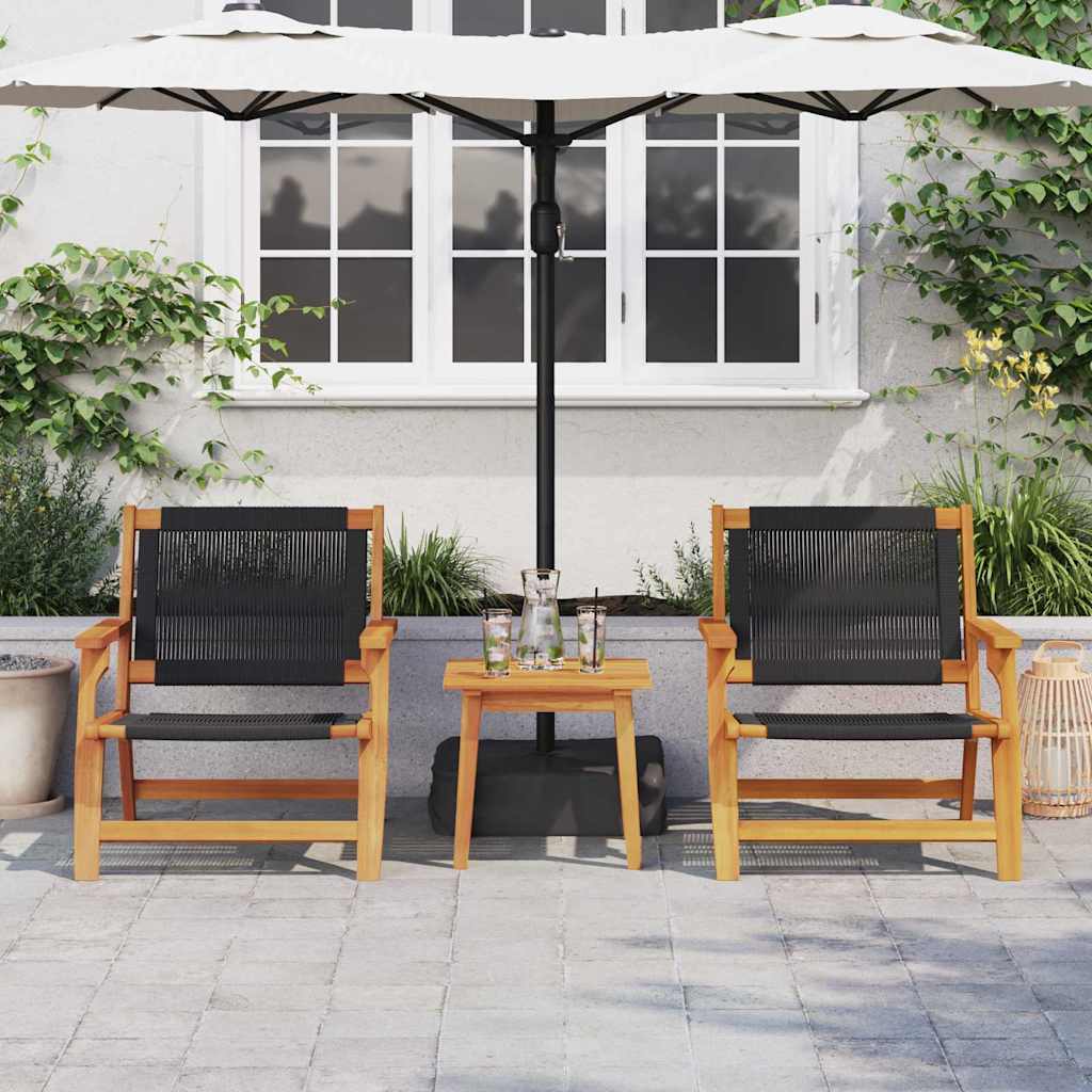 gartenmöbel Schwarz 122 x 78 x 73 cm Massivholz Akazie