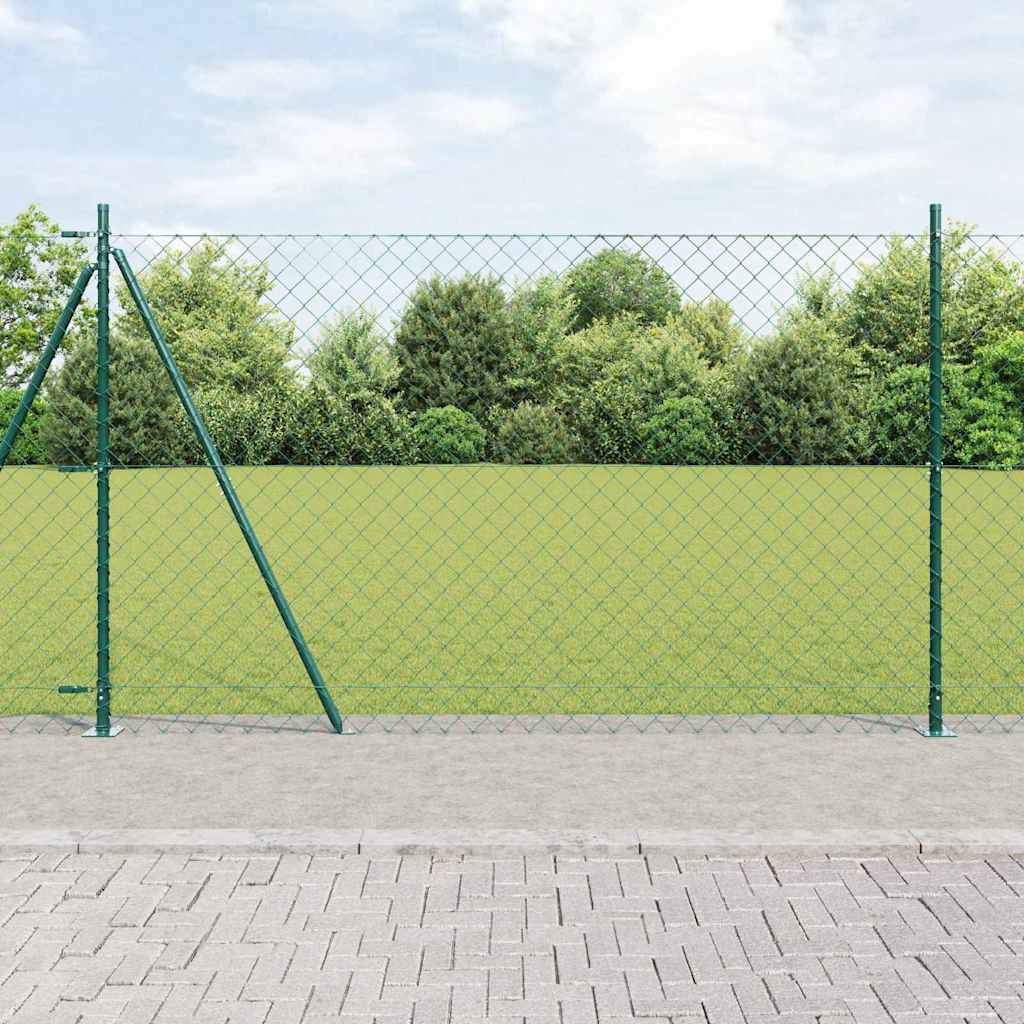 Outdoor Kettenglied-Zaun Erdfixierung 10 x 0,4 m Grün Netz