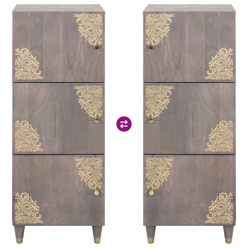 Highboard mit Regal Braun 40 x 33 x 110 cm Massivholz Mango