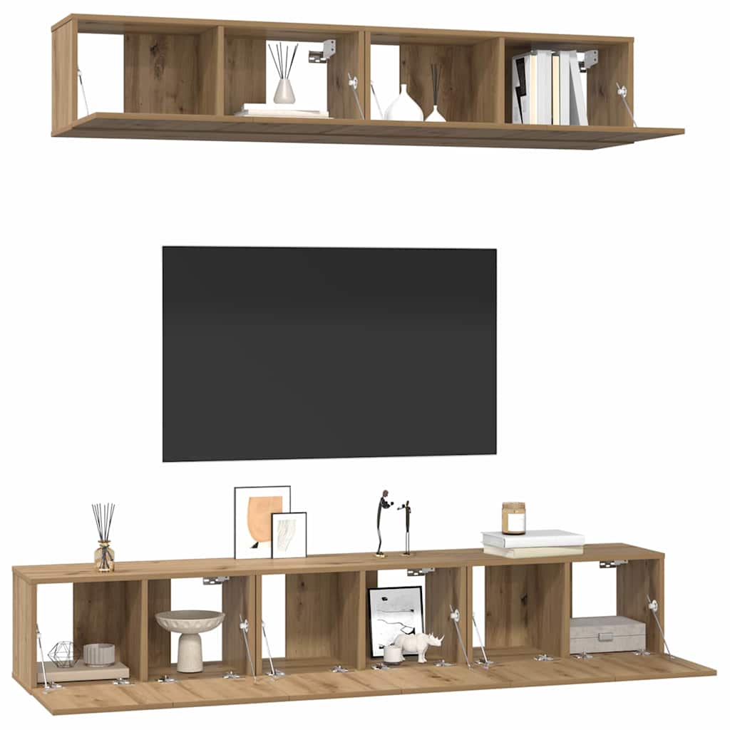 5-tlg. TV-Schrank-Set Weiß Holzwerkstoff