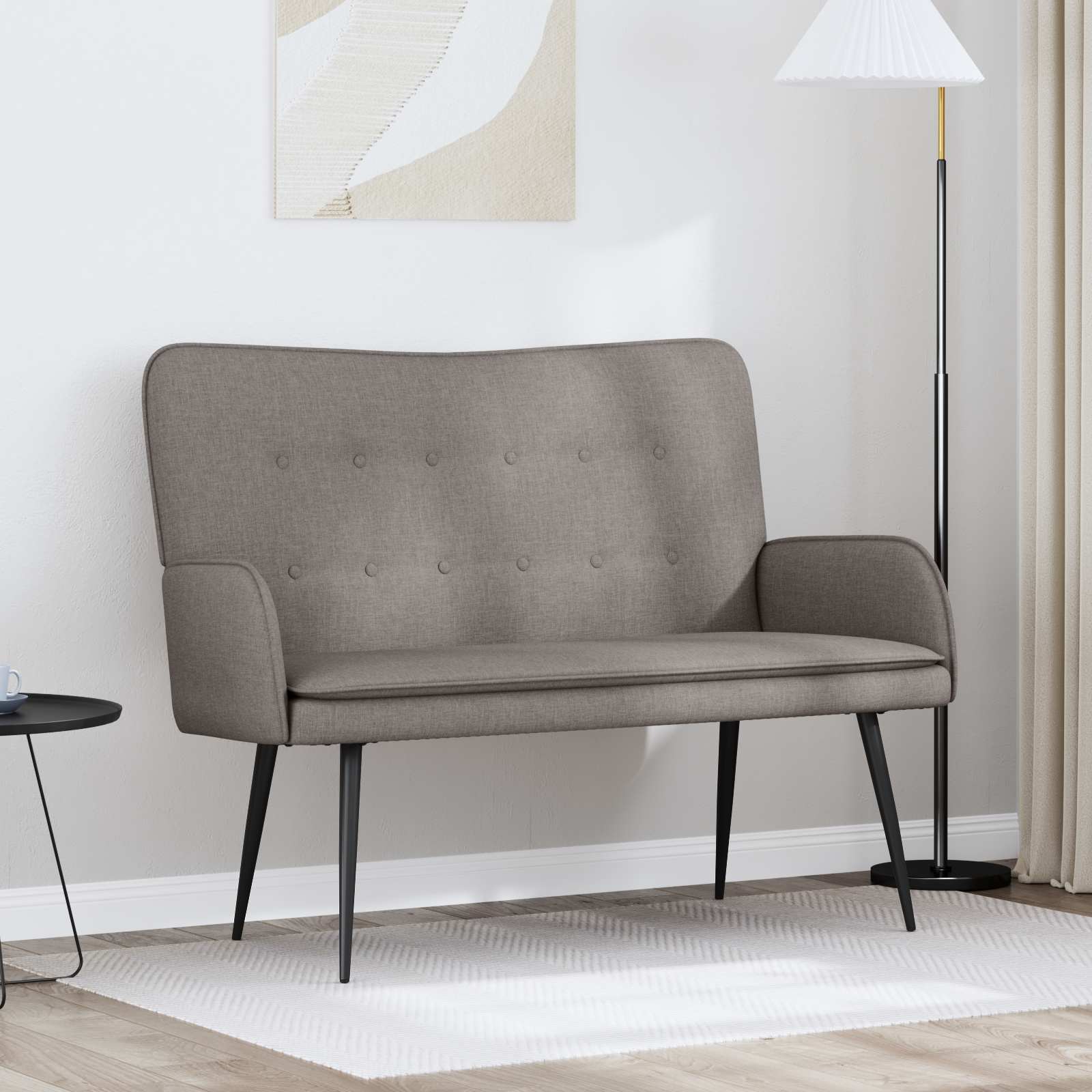 2-Sitzer Sofa Hellgrau 115 x 61 x 87 cm Stoff