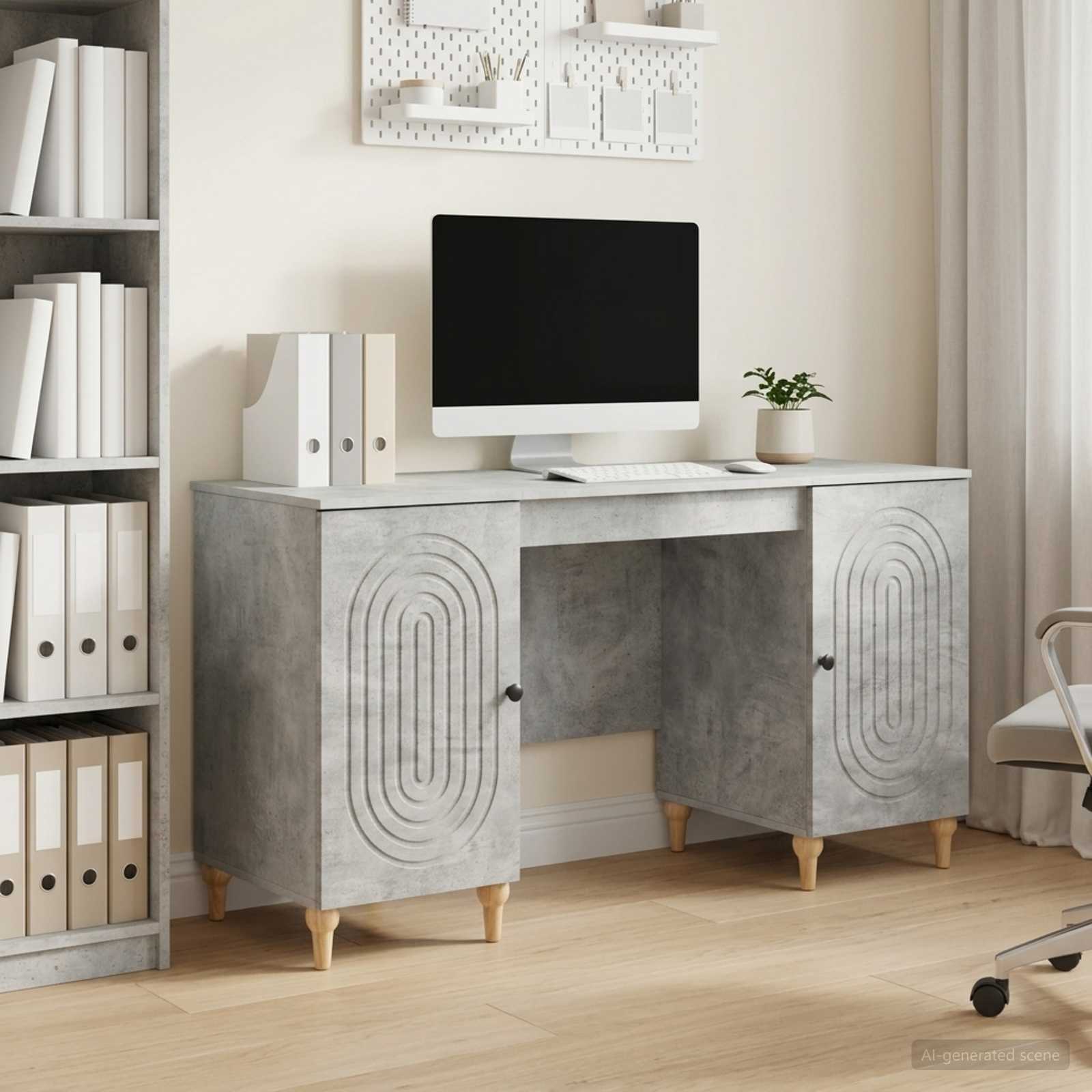 Schreibtisch mit Regal Schwarz 142,5 x 50 x 75 cm Holzwerkstoff