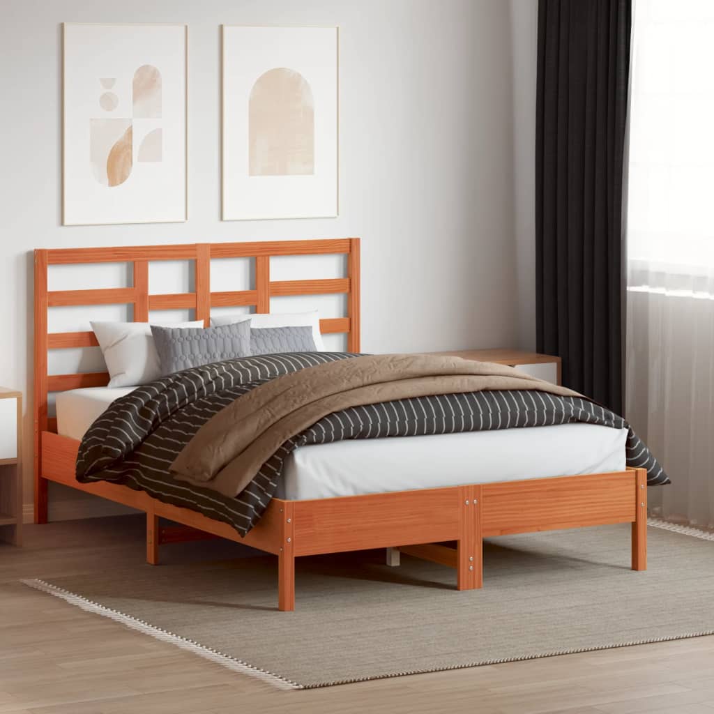 Bett-Kopfteil Grau 81x4x104 cm Massivholz Kiefer
