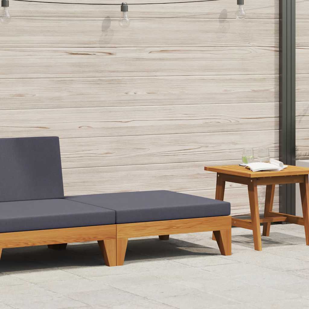 2-tlg. Garten-Lounge-Set mit Auflagen Massivholz Akazie