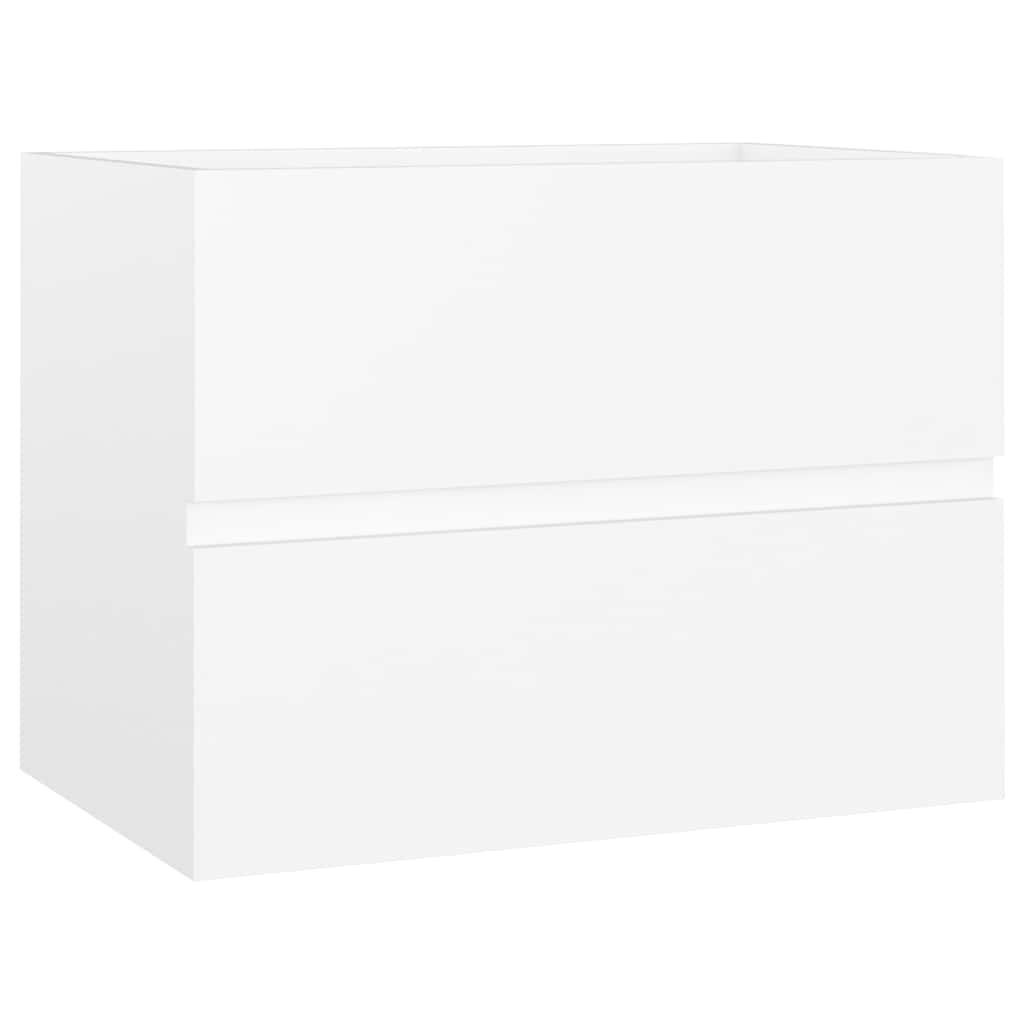 2-tlg. Badmöbel-Set Weiß Holzwerkstoff