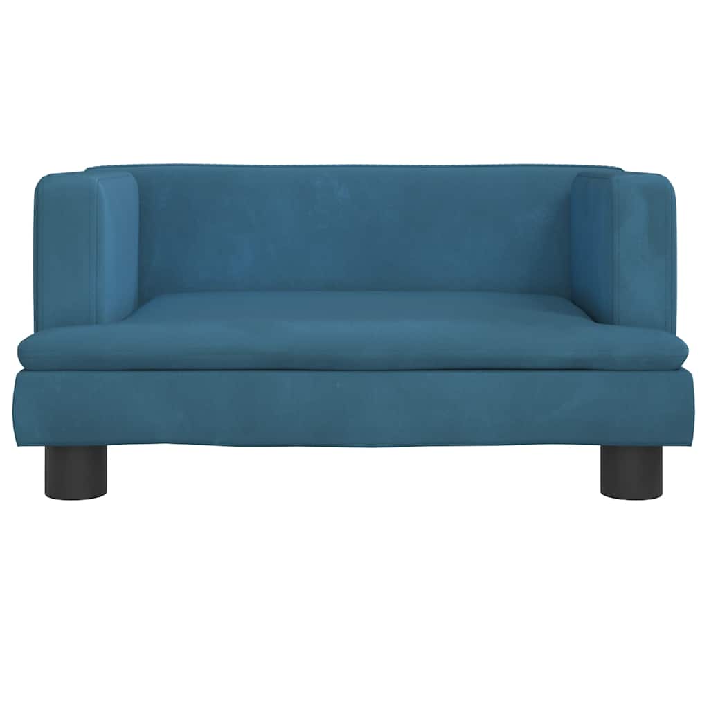 Kindersofa Blau 80x45x30 cm Samt