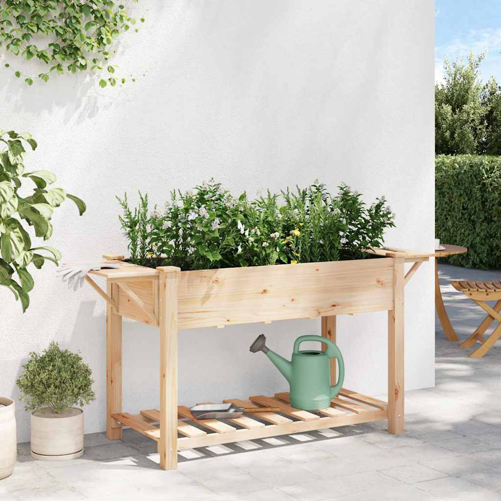 Garten-Pflanzgefäß mit Regal Beige 111 x 37 x 76,5 cm