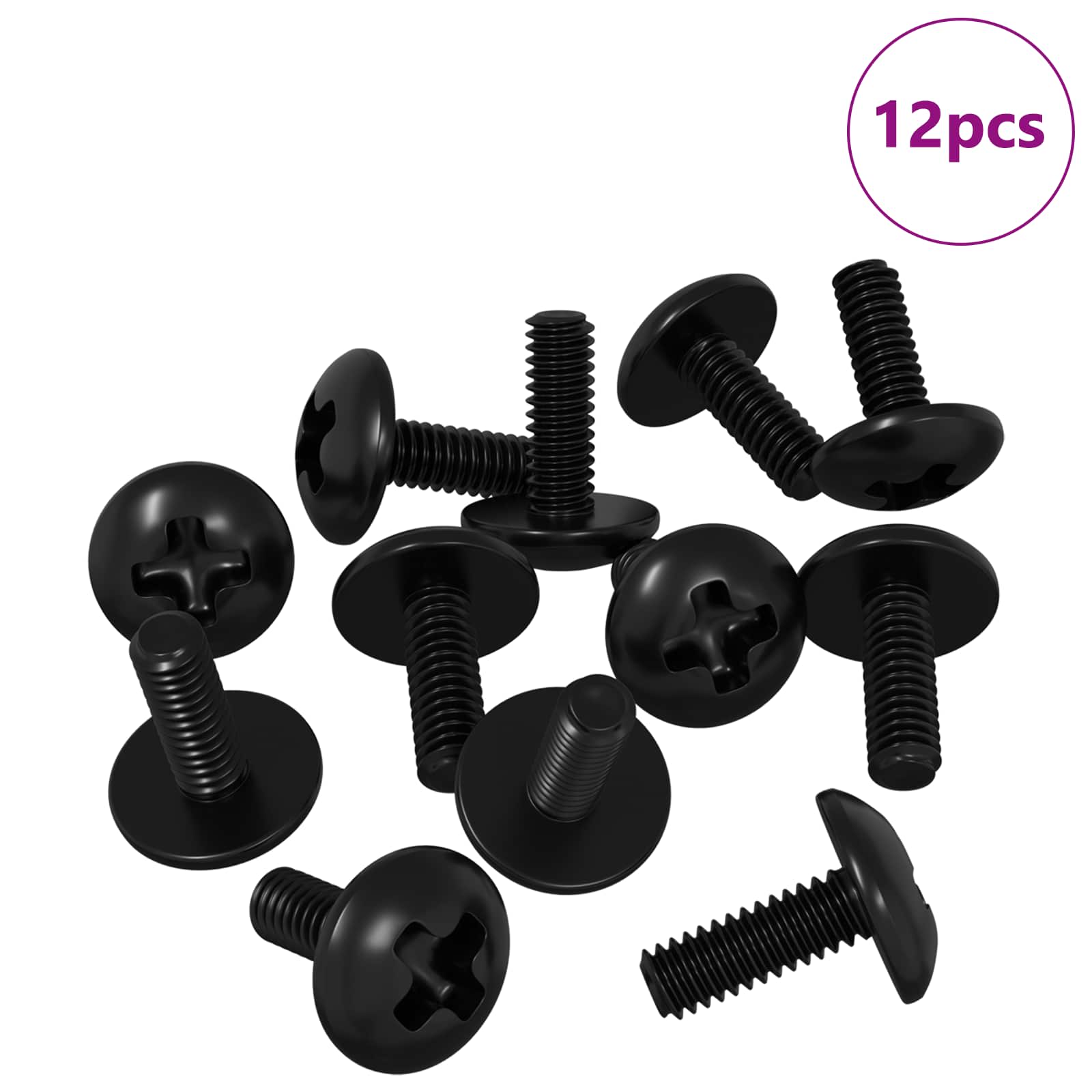 Hülsen Schrauben 2 pcs Schwarz M4 x 10 mm Stahl