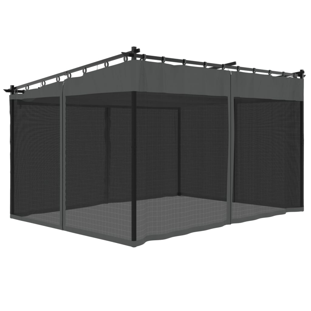 Pavillon mit Netzwände Creme 3x3 m Stahl