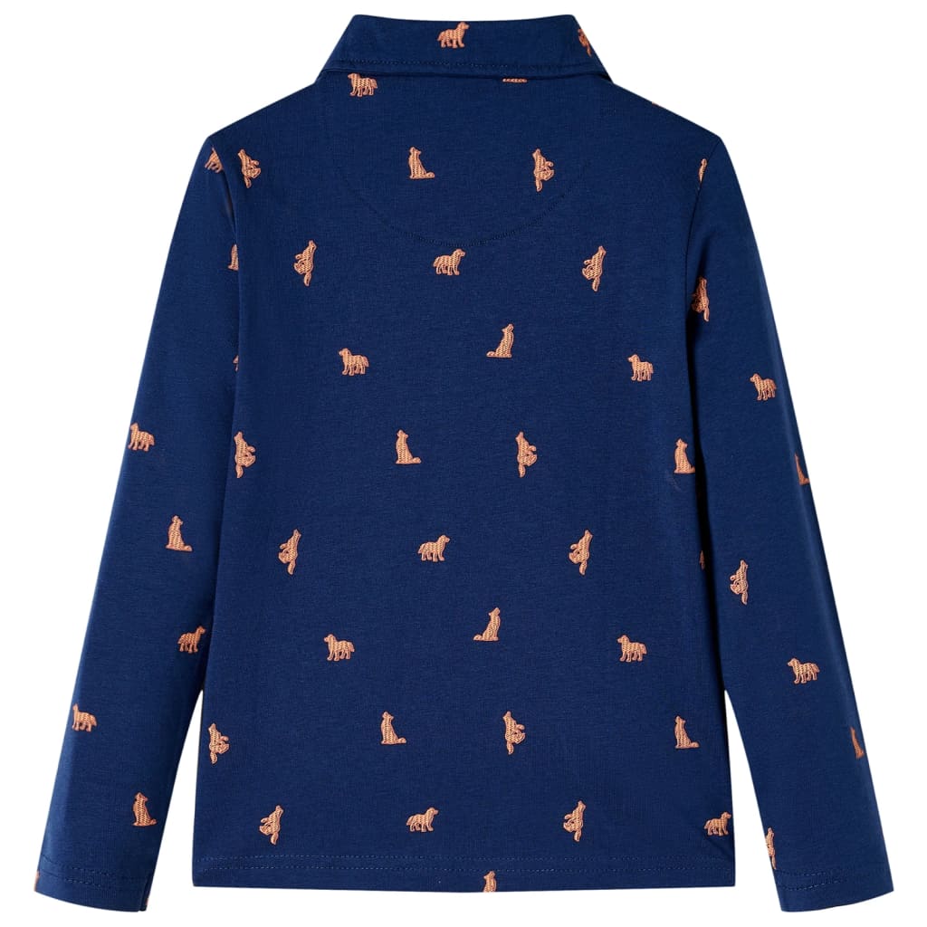 Kinderhemd Marineblau 128