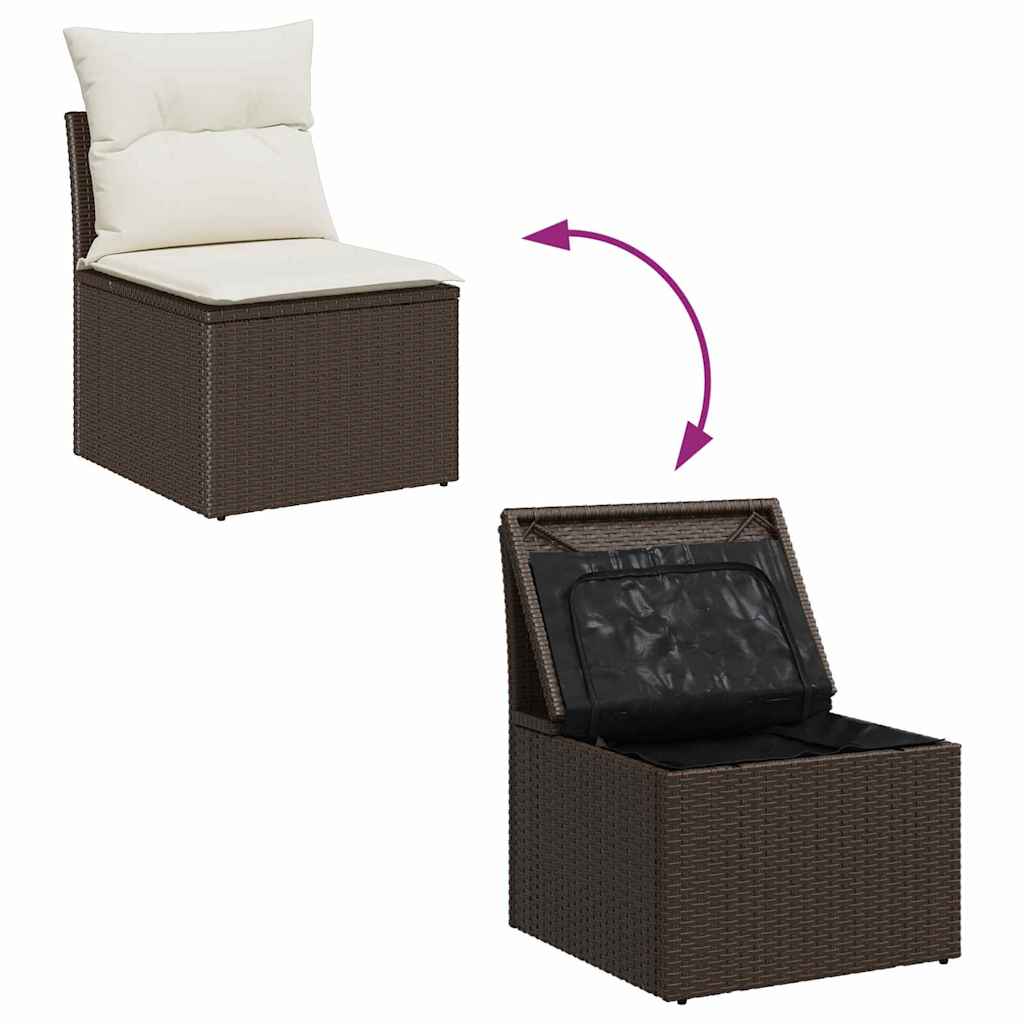 Garten Essgruppe mit Kissen 6 pcs Schwarz und Creme
