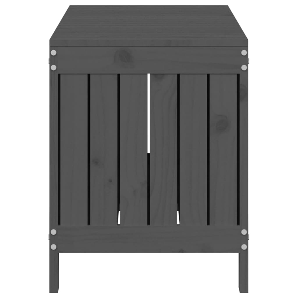 Gartentruhe Grau 76x42,5x54 cm Massivholz Kiefer