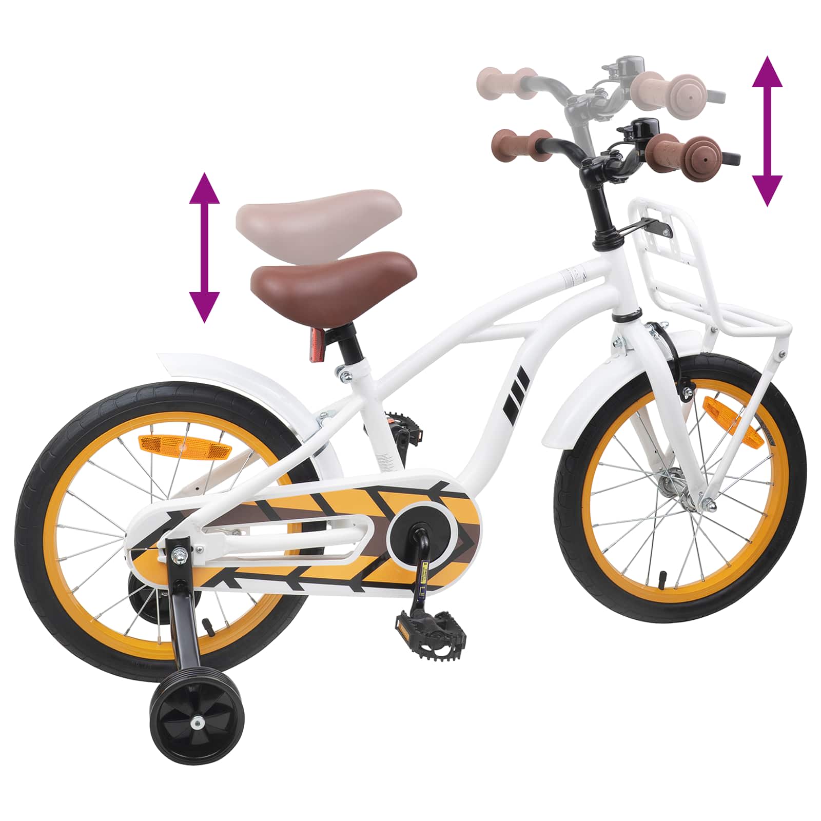 Kinderfahrrad 16 Zoll für 4-6 Jahre alt Schwarz