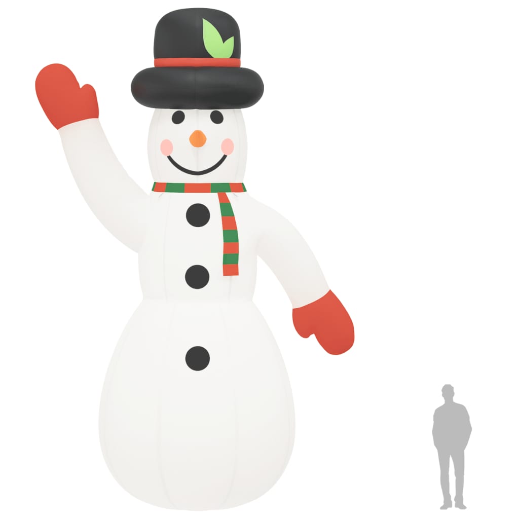 Aufblasbarer Schneemann mit LEDs 455 cm
