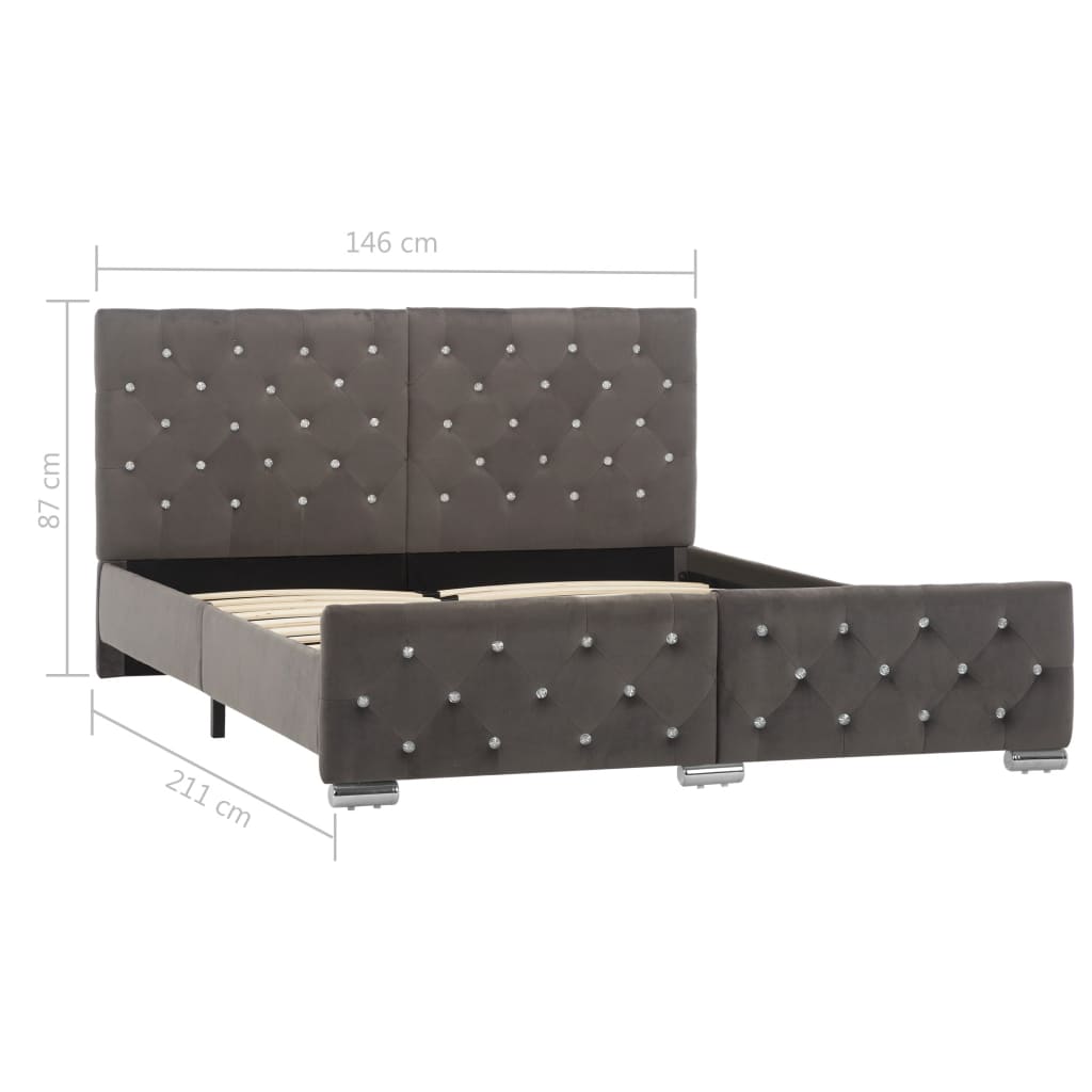 Bettgestell Grau Samt 120x200 cm