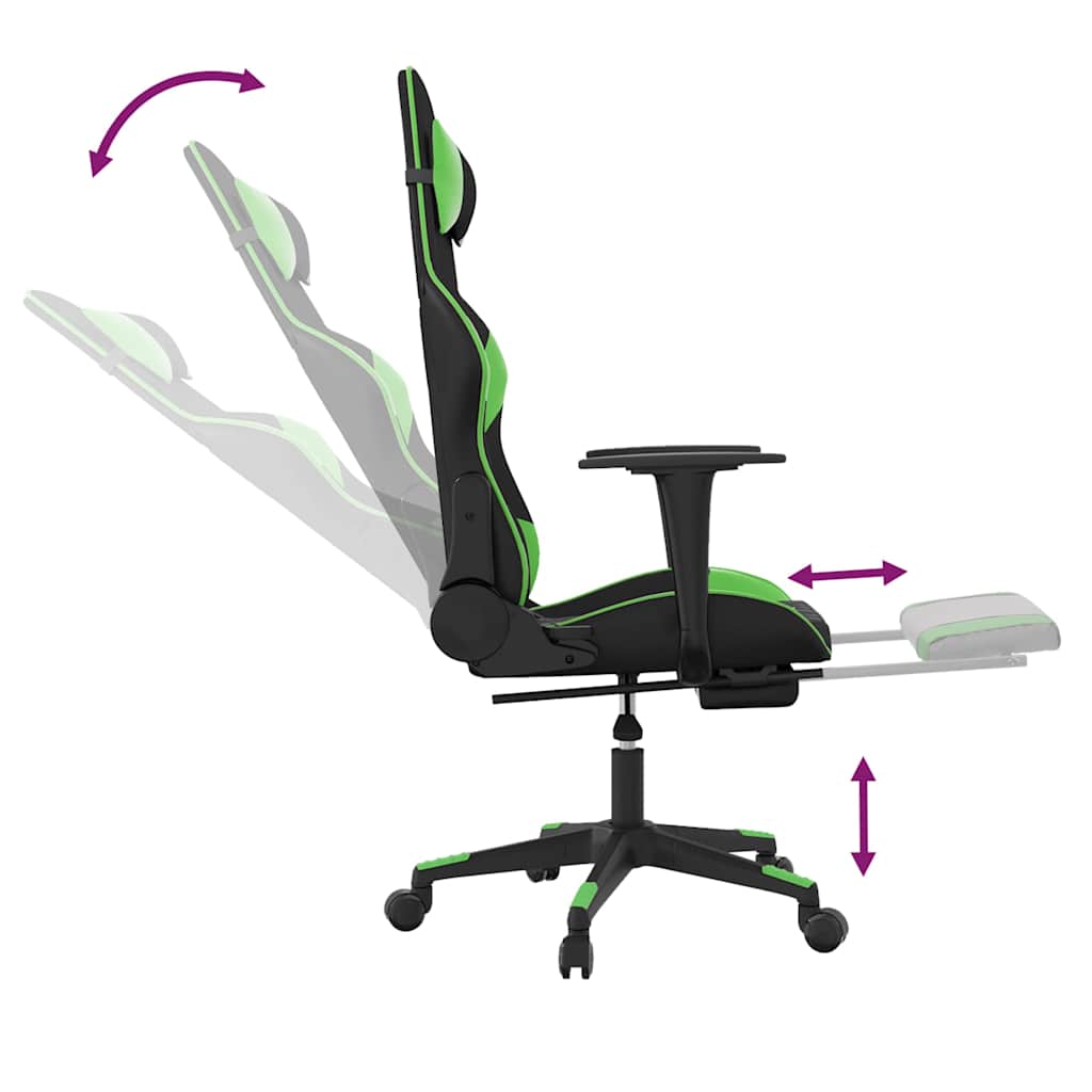 Gaming-Stuhl mit Massagefunktion Schwarz und Blau Kunstleder