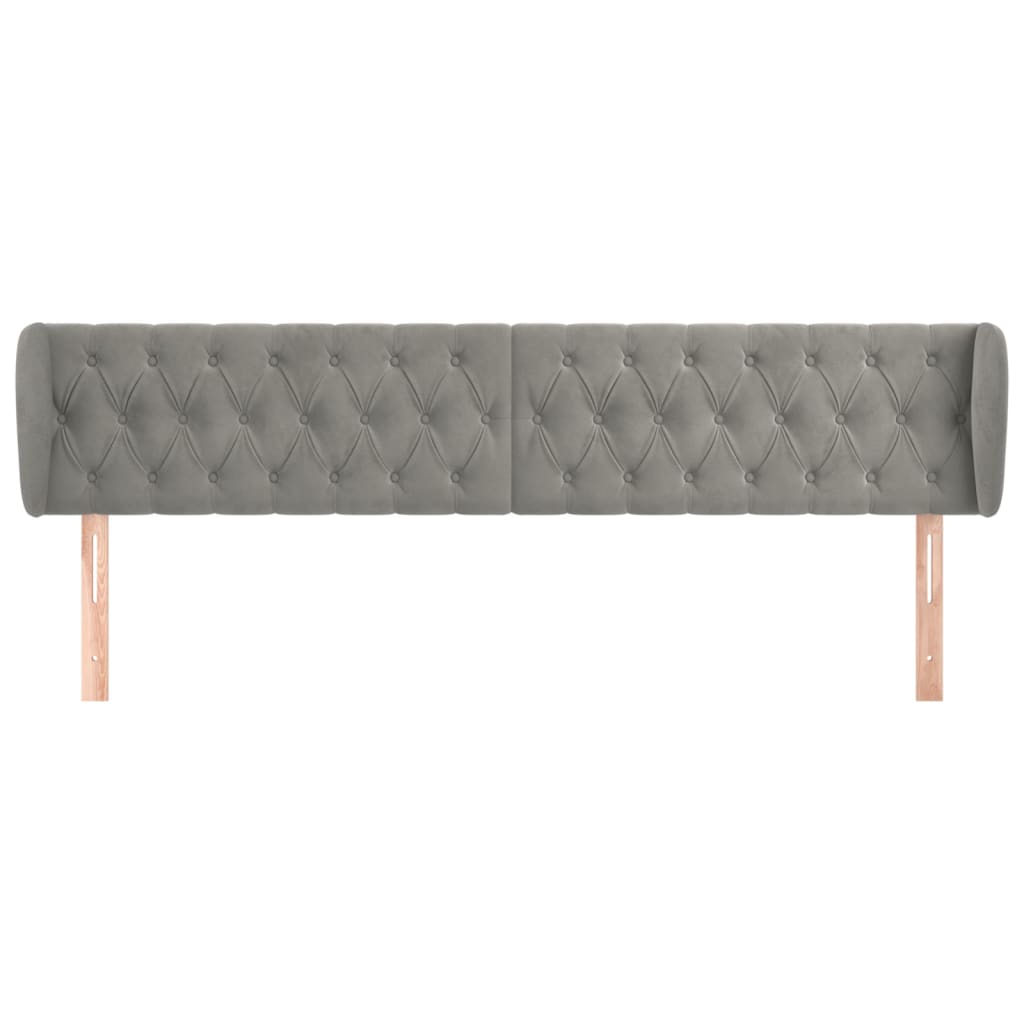 Kopfteil mit Ohren Dunkelblau 93x23x78/88 cm Samt