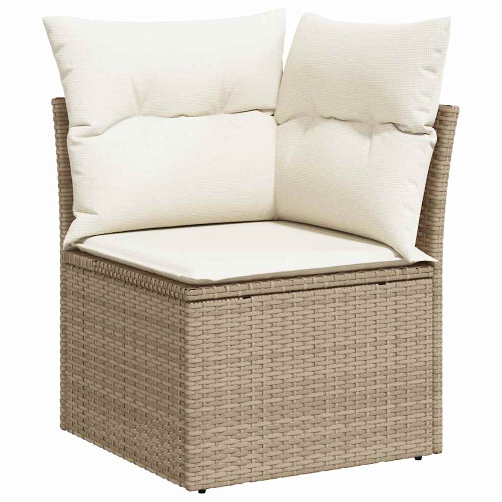 Garten Essgruppe mit Kissen 6 pcs Schwarz und Creme