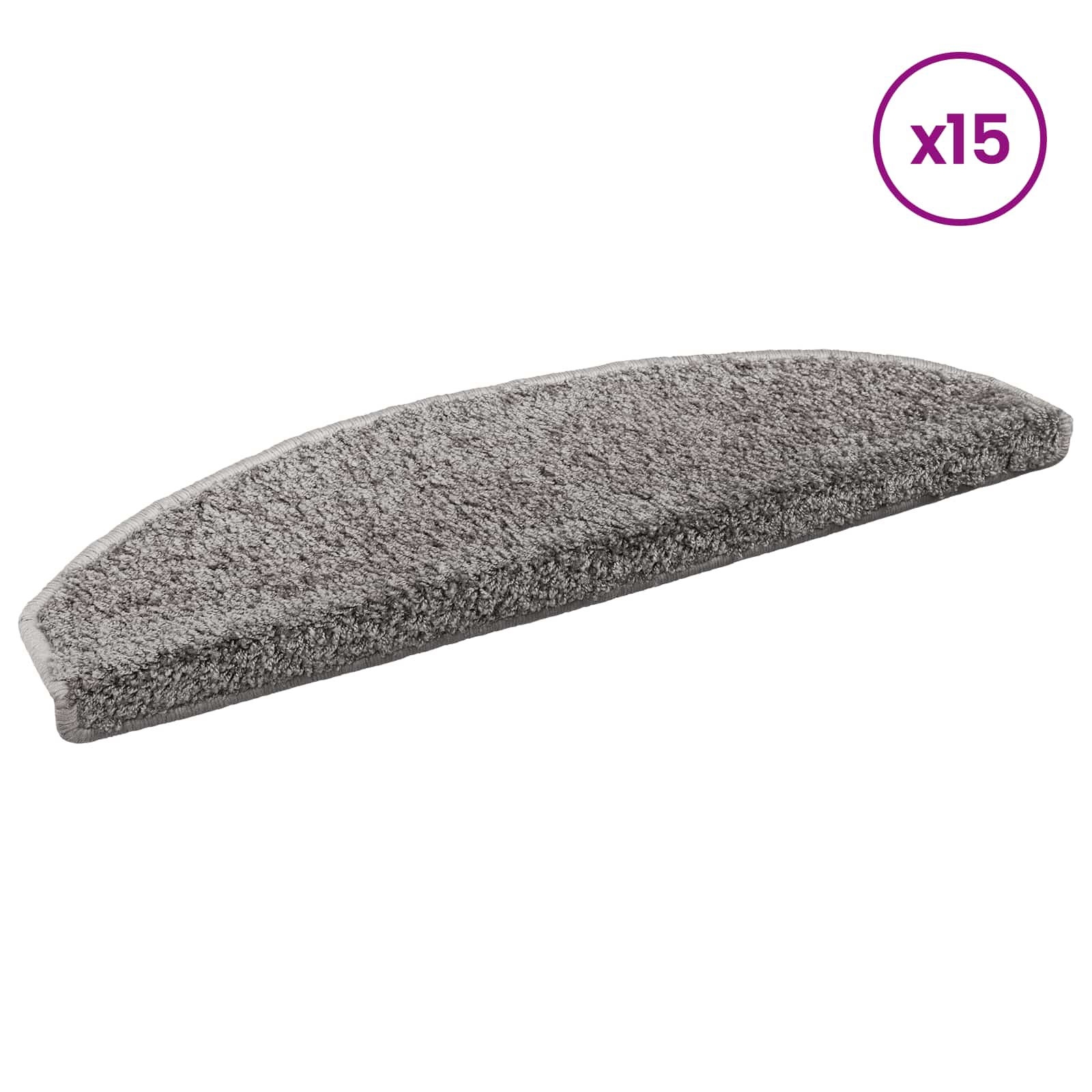 Stufenmatten 15 Stk. 56x17x3 cm Grau Halbrund