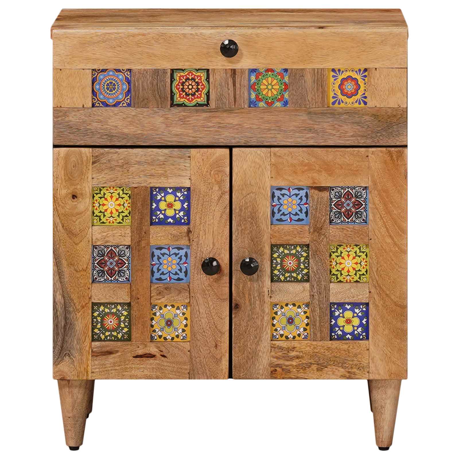 Nachttisch Braun 50 x 33 x 60 cm Massivholz Mango