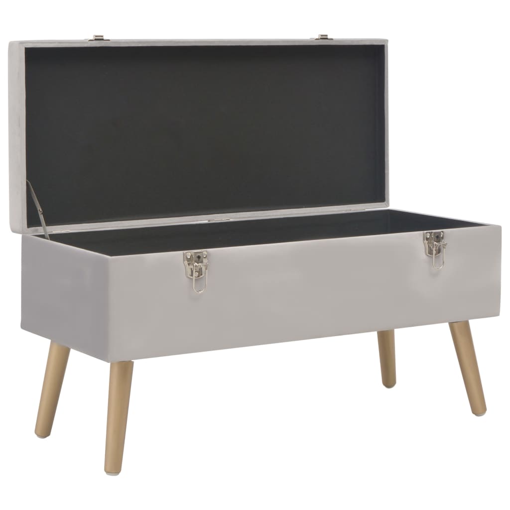 Bank mit Staufach 80 cm Grün Samt