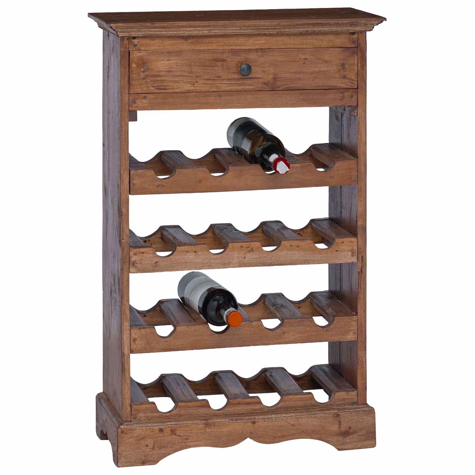 Weinregal Massives Mahagoniholz 55x23x85 cm