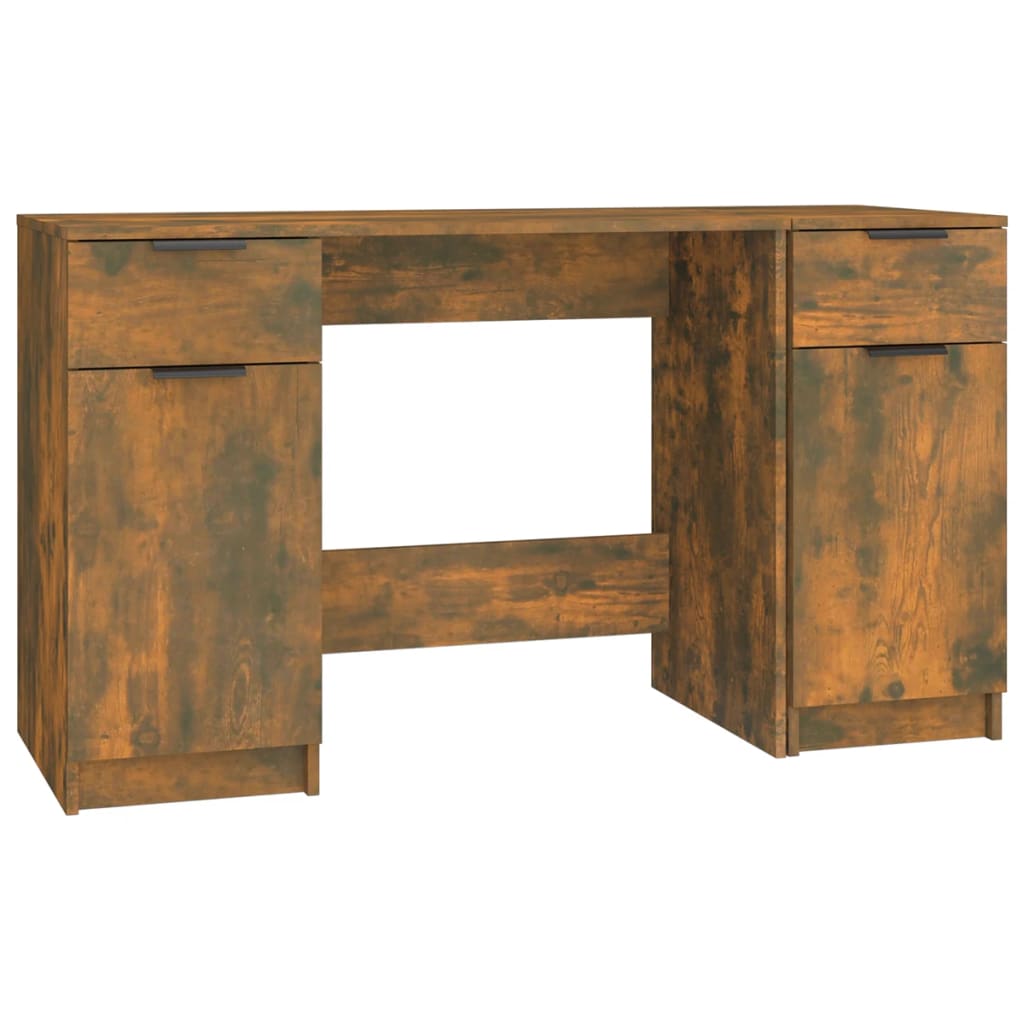 Schreibtisch mit Beistellschrank Weiß Holzwerkstoff