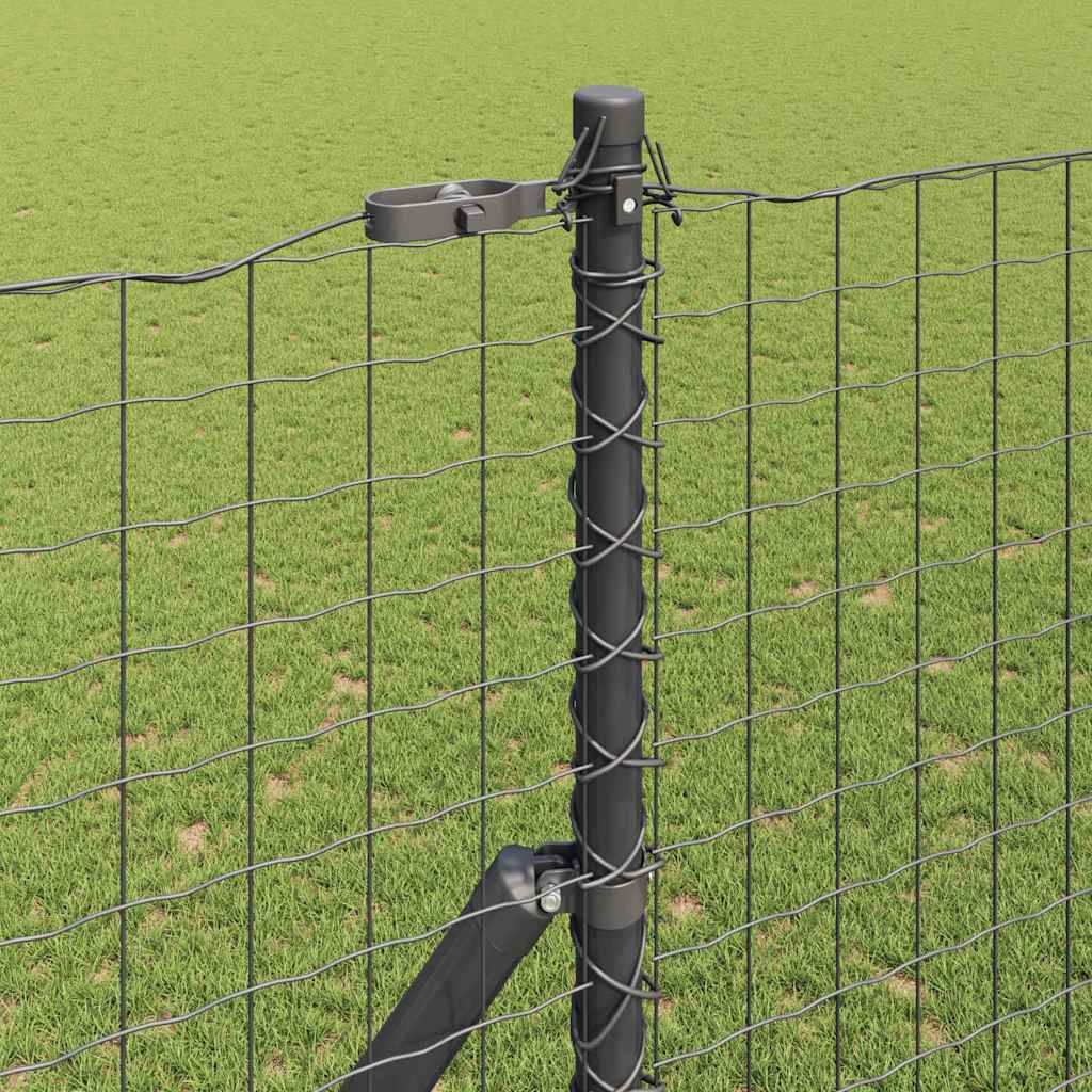Zaunpfosten 2 pcs Grün 50 cm Pulverbeschichteter Stahl