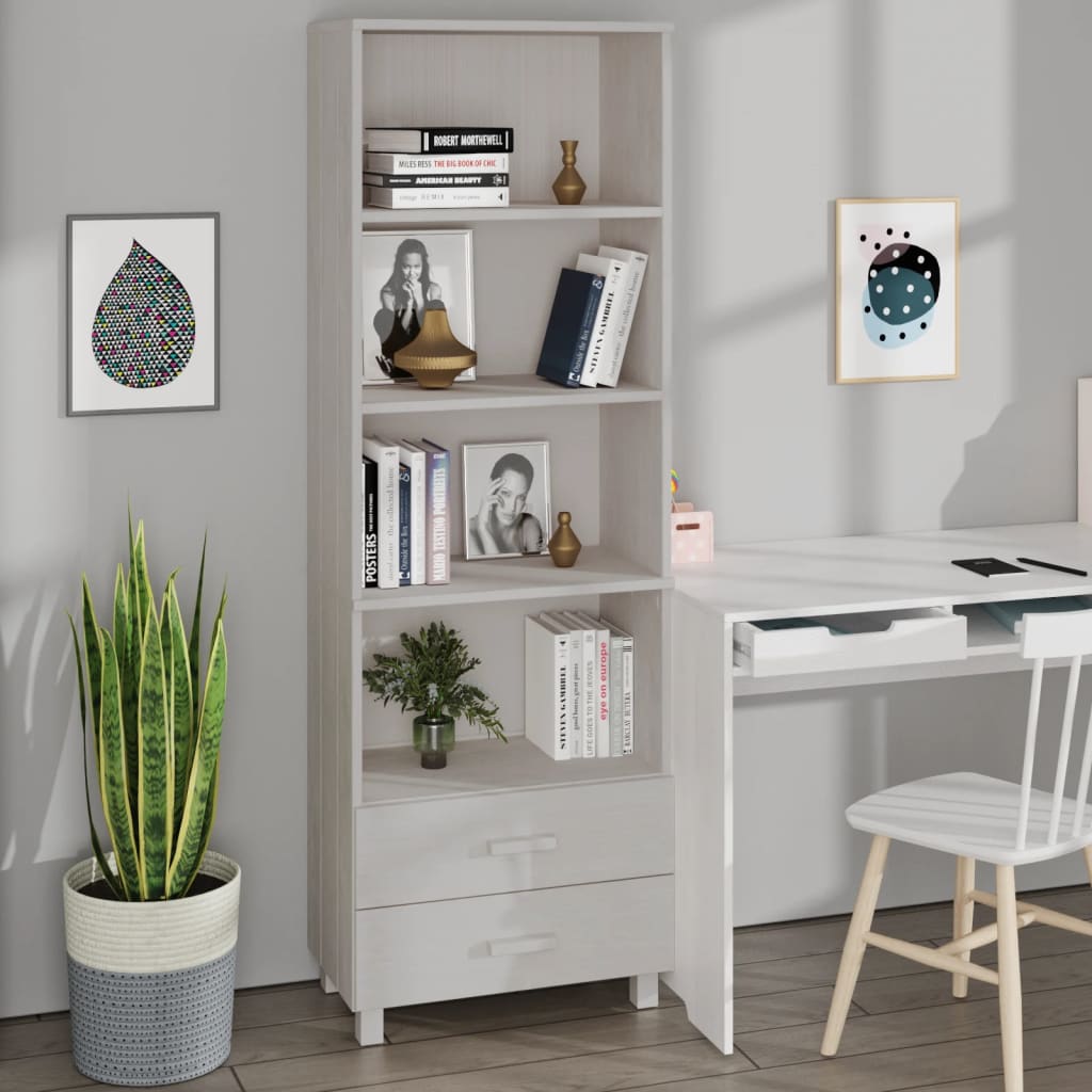 Highboard HAMAR Honigbraun 60x35x180 cm Massivholz Kiefer