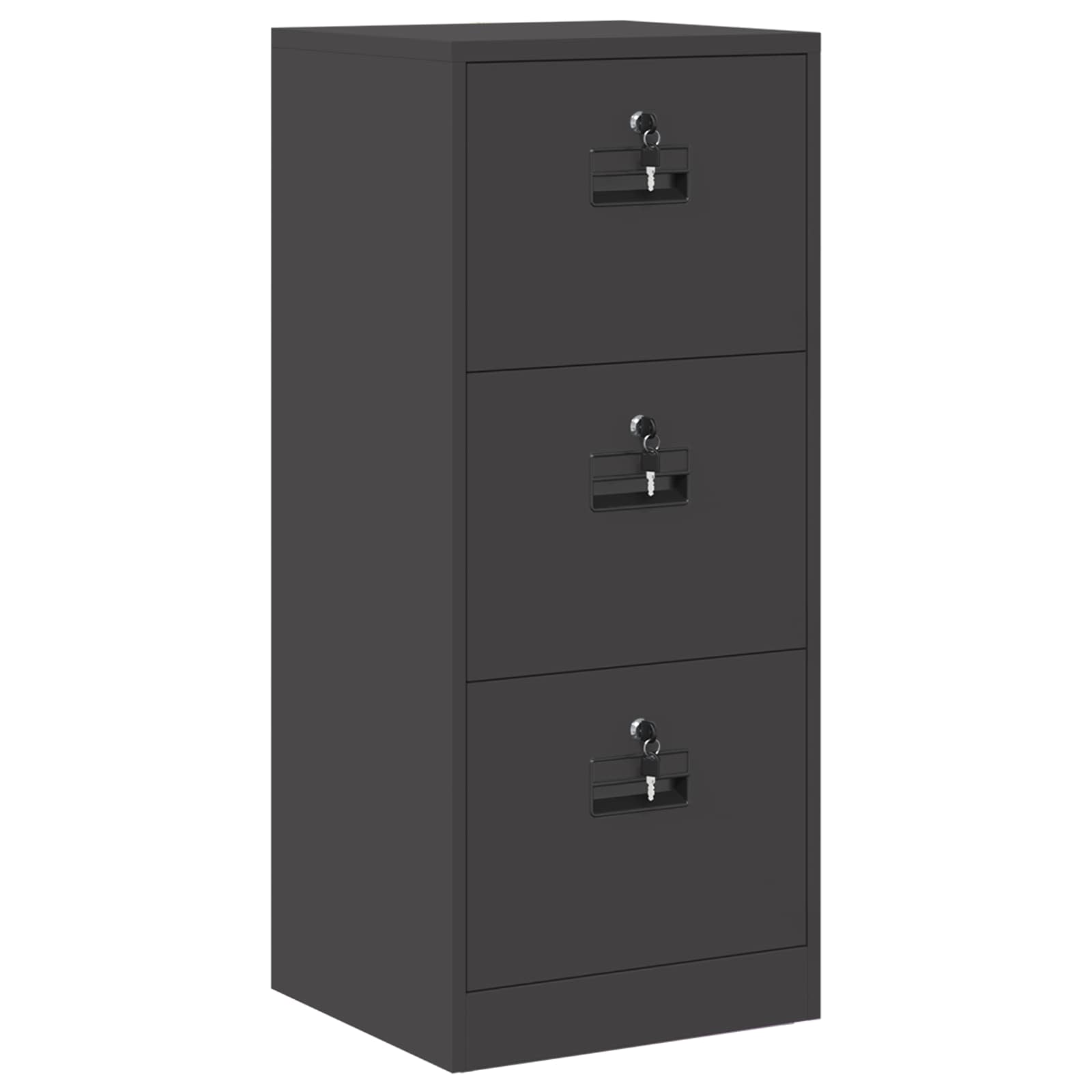 Aktenschrank 2 pcs Schwarz 44 x 50 x 139 cm Kaltgewalzter Stahl