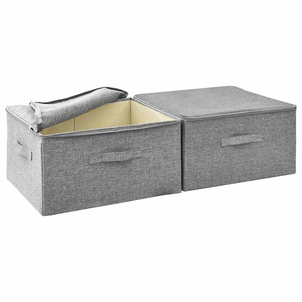 Aufbewahrungsboxen 2 Stk. Stoff 43x34x23 cm Creme