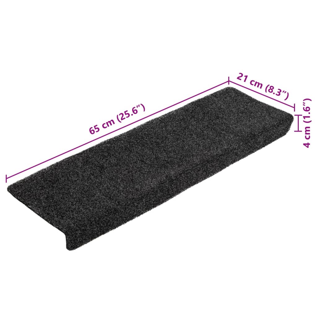 Stufenmatten Selbstklebend 15 Stk. 65x21x4 cm Hellbraun Rechteckiger Rand