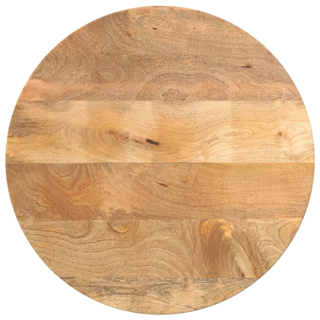 Tischplatte Ø 40x2,5 cm Rund Raues Massives Mangoholz
