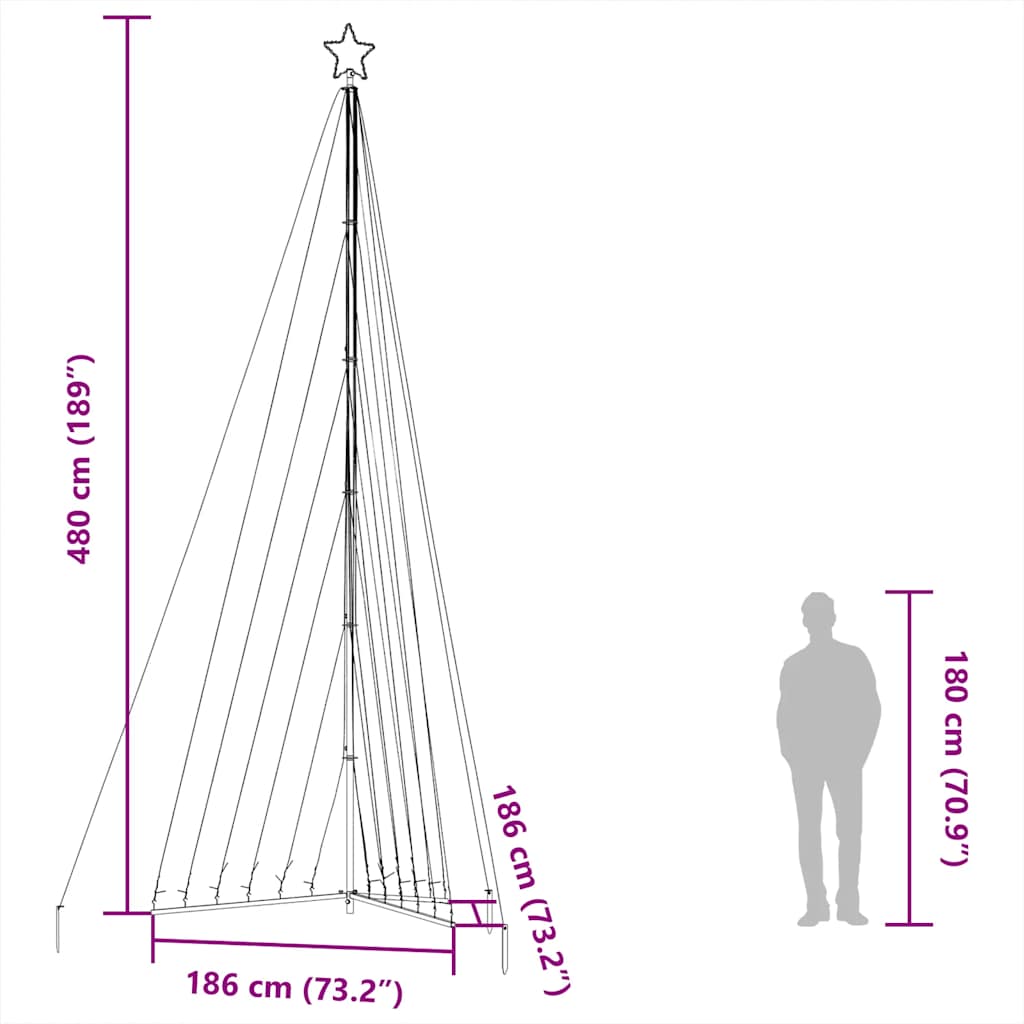 LED Weihnachtsbaum 339 LEDs Warmweiß 187 cm
