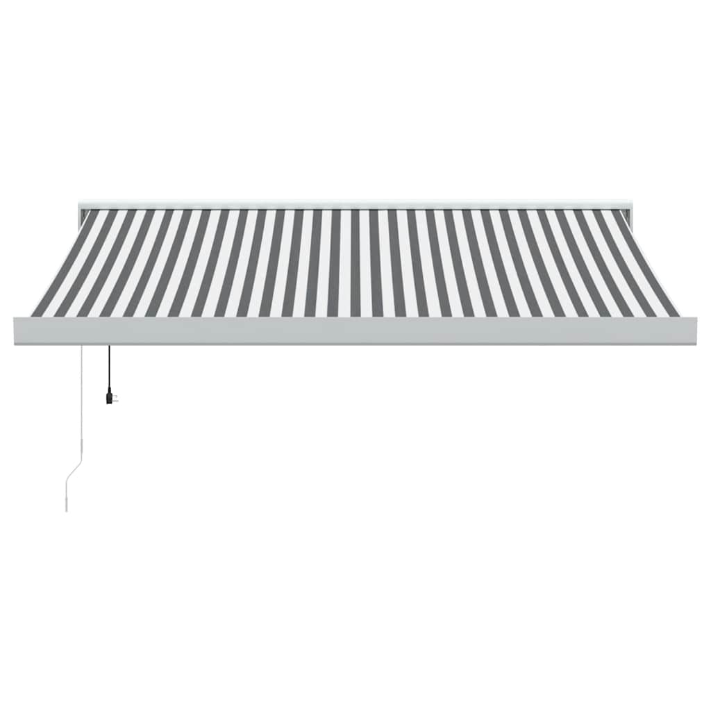Markise Einziehbar Blau und Weiß 4x3 m Stoff und Aluminium
